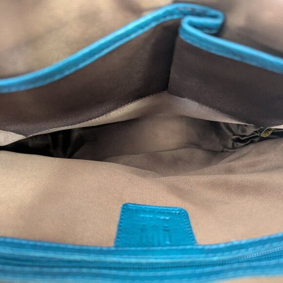 ili New York Jeans Blue Distressed Leather Backpack LNWOT - Picture 4 of 8